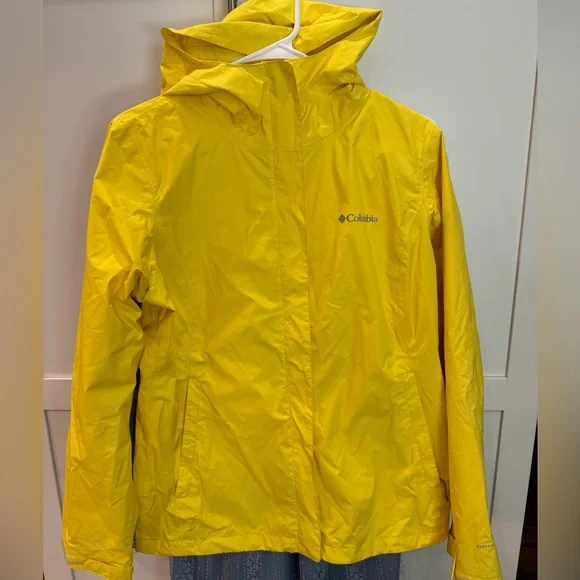 COLUMBIA WOMENS YELLOW RAIN COAT YELLOW - Picture 1 of 4